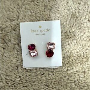 Kate Spade Kids Pink and Red Gem Earrings